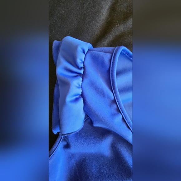 Bibi Ruffle Sleeved Tunic Length Blouse – Brilliant Blue, Size XL - Picture 2 of 4